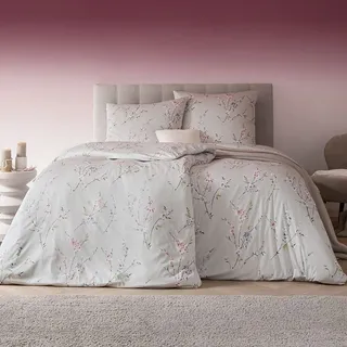 Estella Mako-Interlock-Jersey Bettwäsche Elsa 6276 silbergrau 135x200 + 80x80 cm - Silber