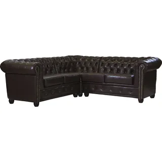 Home Affaire Chesterfield-Sofa »Rysum L-Form«, Chesterfield-Optik, gleichschenklig braun