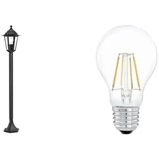EGLO Außen-Stehlampe Laterna 4, Außenleuchte inkl. LED Leuchtmittel, Stehleuchte aus Aluguss und Glas, Schwarz, IP44