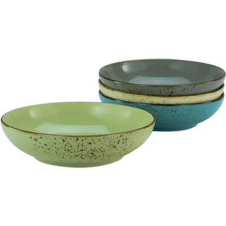 CreaTable Nature Collection - Poke Bowl, 4-teiliges Geschirrset, Bowl-Set aus Steinzeug, spülmaschinen- und mikrowellengeeignet, Qualitätsproduktion