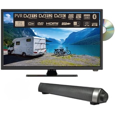 Reflexion LDDW240SB+ | DVD-Player| LED-Fernseher | 24 Zoll | für Wohnmobile und Wohnwagen | 12V KFZ-Adapter | mit Soundbar | Full-HD Auflösung | HDMI, USB, Bluetooth | erschütterungsfest
