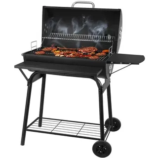 Holzkohlegrills Mit Deckel | Holzkohlegrill Grillwagen - Kohlegrill Griff, Grillrost und Thermometer, Smoker Grill Holzkohles Holzkohlegrill groß, BBQ Grill Gartengrill Holzkohle