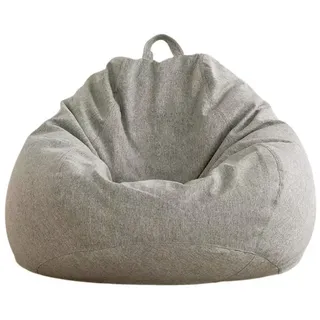 ad.con Sitzsack mit ECO Füllung Puff Relax-Sessel Sitzkissen, Bodenkissen Bean Bag 80x90x50 185L Hellgrau