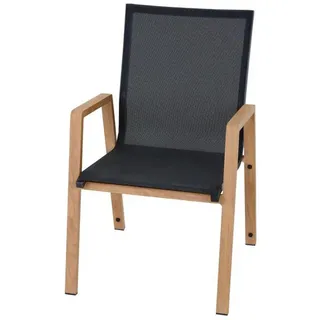 Siena Garden Stapelsessel , Grau, Teakfarben , Metall, Kunststoff , 67.5x90x56 cm , wetterfest , Gartenmöbel, Balkonmöbel, Balkonstühle