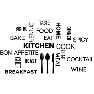 Gesar Wandtattoo – Wandaufkleber – Sprüche Wandaufkleber für die Küche – Lebensmittel Wanddekoration Schlafzimmer – Esszimmer Wohnzimmer