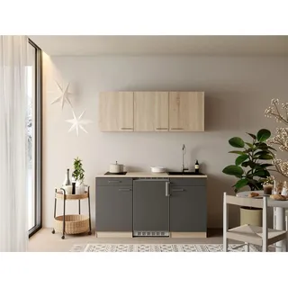 Respekta Küchenzeile 150 cm Grau