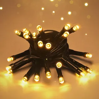 SALCAR LED Lichterkette Außen Batterie, 2M 20LED Christbaumbeleuchtung Außen, Wasserdicht Lichterkette für Innen Außen, Weihnachtsbaum, Garten, Partys, Warmweiß