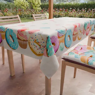 PETTI Artigiani Italiani - Tischdecke, schmutzabweisend, rechteckig, für Partys und Geburtstage für Kinder, Küchenmuster, Party, 03 x 6 Sitzer (140 x 180 cm), 100% Made in Italy