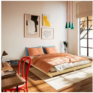 Karup Design - Dock Bettgestell mit Lattenrost, 160 x 200 cm, Kiefer klar lackiert