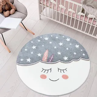 Carpet City Kinderteppich "ANIME895", rund 11 mm Höhe Kinderzimmer Teppich Modern mit lustigen Cartoon-Figuren, Multi,