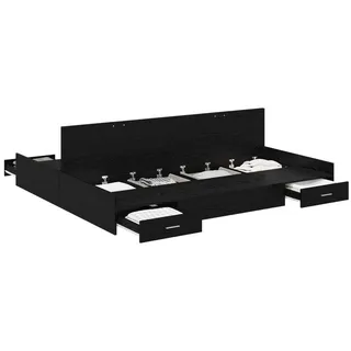 vidaXL Aufbewahrungsbettgestell Schwarz Eichen-Optik 180 x 200 cm