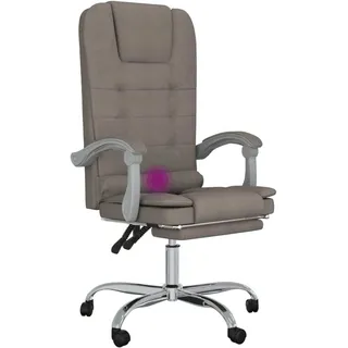 vidaXL Bürostuhl mit Massagefunktion Taupe Stoff - Taupe