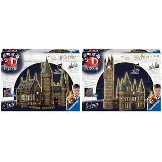 Ravensburger 3D Puzzle 11550 - Harry Potter Hogwarts Schloss & 3D Puzzle 11551 - Harry Potter Hogwarts Schloss