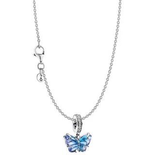 Pandora Damen-Kette 15815 Blauer Muranoglas Schmetterling Silber
