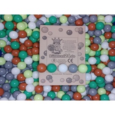 100 Bio-Kunststoff Bällebad Bälle aus nachwachsenden Zuckerrohr - Rohstoffen, 6cm Ø, Kindergarten und Gewerbequalität-BB02 (BB01)