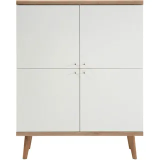 Andas Highboard »Merle« Scandi Design, Breite 107 cm, weiß