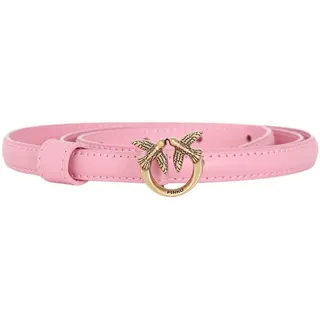 Pinko Damen Love Berry H1 Belt Kalbsleder Seide Gürtel, P31q_Marine-Antik-Gold, L