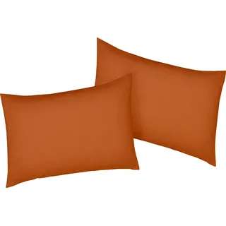 bellana Kissenbezug »Mako-Jersey-Exclusiv«, (2 St.), aus reiner Baumwolle, orange