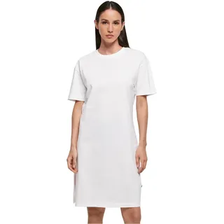 Build Your Brand Damen Kleid Ladies Organic Oversized Slit Tee Dress, Farbe White, Größe L