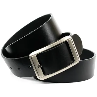 Ledergürtel ANTHONI CROWN, Damen, Gr. 100, schwarz, Leder, unifarben, Gürtel Ledergürtel, Jeansgürtel mit silberfarbener Schließe