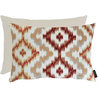 Dekokissen APELT "Milan in Ikat-Design", natur, orange, rot, ornament, B:35cm H:10cm L:45cm, Mischgewebe, Dekokissen_Sitzkissen_Kissenhüllen, Dekokissen, inclusive Soft-Kissenfüllung 100% PES