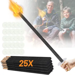 Gimisgu 25x Fackeln, 72cm Fackel, Brenndauer 90-100 Minuten, mit Tropfschale, geeignet für Wanderungen, Lagerfeuerparty, Outdoor-Aktivitäten, Kinderfackeln, Gartenfackeln, Outdoor-Dekoration