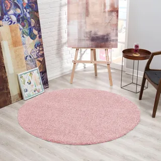 Sanat Hochflor-Teppich »LOCA«, rund, 30 mm Höhe, Wohnzimmer, Langflor, Shaggy, Schlafzimmer, rosa