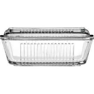 Pasabahce 97711 Butterdose, Frischhaltedose Gusto, 17 x 10,2 cm, 2-teilig aus Glas