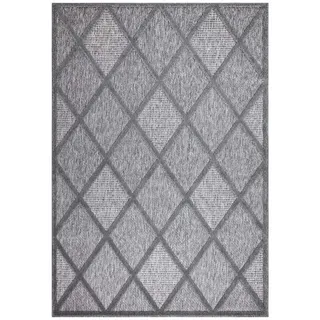 Carpet City Outdoorteppich Santorini 457, 3D-Effekt, Raute-Look« rechteckig 5 mm Höhe Wetterfest & UV-beständig für Terrasse, Balkon, Küche, Flur,