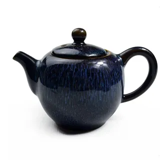 Porzellan-Teekanne, 266 ml, traditionelles chinesisches Handwerk, farbige Glasur, Keramik-Teekanne für Gongfu-Tee-Set