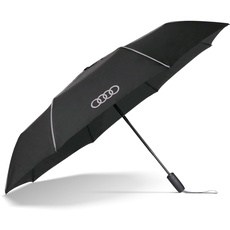 Bild Audi 3122200400 Regenschirm Taschenschirm, schwarz, mit Ringe Logo