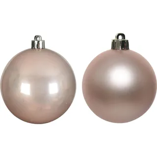 Weihnachtskugeln Kunststoff 8cm 6 Stück - Rosa - Rosa