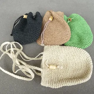 Häkelbag Handytasche Umhängetasche Damen Tasche Beuteltasche Freizeit Grün