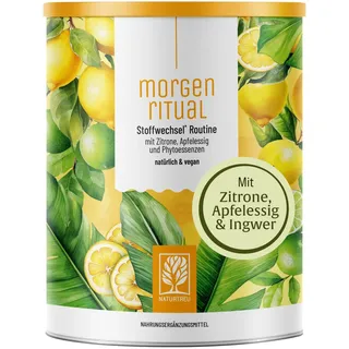 NATURTREU® Morgenritual – 150 g Getränkepulver mit Zitrone, Apfelessig & Ingwer – Mit Vitamin C – Fruchtiger Drink für deine Morgenroutine – Vegan & ohne zugesetzten Zucker