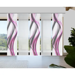 Vision S Schiebegardine »CARA« Paneelwagen 5 Stk. tlg. Schiebevorhang,Bambusoptik,Digitaldruck,SET, rosa