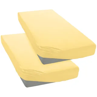 MY HOME Spannbettlaken Physalis Jersey 90 x 200 cm gelb 2 St.