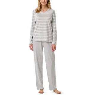 SCHIESSER Damen Casual Essentials Pyjamaset, Silbergrau-Mel._181756, 46 EU