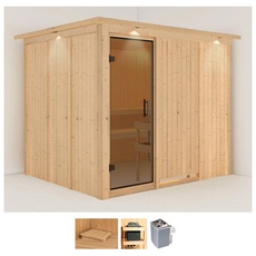 Bild von Sauna »Gitte«, (Set), 9-kW-Ofen mit integrierter Steuerung beige