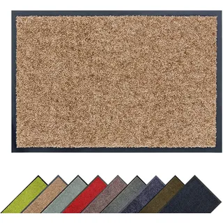 Hochwertige waschbare Schmutzfangmatte innen - Sand 60x180 cm (Rechteckig) | Fussmatte bei 30° C waschbar Fußmatte rutschfeste Läufer Schuhablage Flur Türmatte strapazierfähig Küchenläufer pflegeleicht