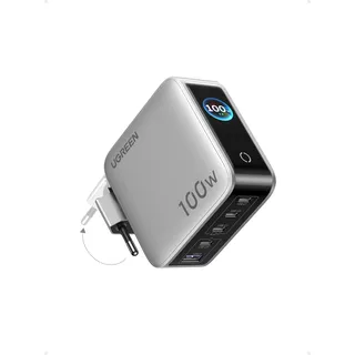 UGREEN Nexode Pro 100W USB C Ladegerät, GaN Netzteil 5-Port mit Smart Display & Touch Control, Laptop Charger PPS Schnellladegerät kompatibel mit MacBook Pro/Air/Neo, iPad, iPhone 17, Galaxy S26, S25