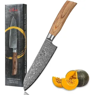 Wakoli EDIB Pro Damast Santoku Messer I 16cm Klinge I Pakkaholzgriff