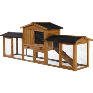 Hasenstall aus Holz "Galina" 2 Türen- Braun - Braun