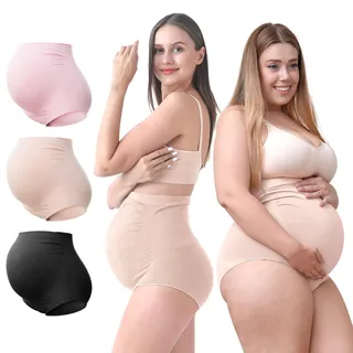 SUNNYBUY Umstandsunterwäsche Hohe Taille Nahtlos Weich & Dehnbar | Über dem Bauch, Sanfte Bauchabdeckung, Nahtlos unter Kleidern, Komfort Für die Schwangerschaft