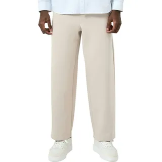 Sweathose QS, Herren, Gr. M, N-Gr, ecru, Sweatware, Obermaterial: 67% Polyester, 33% Baumwolle, unifarben, loose fit lang, Hosen Sweathose, mit Gummizug und weitem Bein