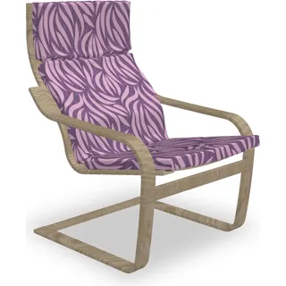 ABAKUHAUS Abstrakt Poäng Sessel Polster, Bicolor tropischen Dschungel, Sitzkissen mit Stuhlkissen mit Hakenschlaufe und Reißverschluss, Baby-Rosa Pale Lila - Braun