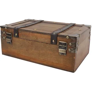 Hiraith Holztruhe, Retro-Vintage-Koffer, dekorativer Aufbewahrungskoffer für Zuhause, Fotografie-Requisiten, Verbundholz, Aluminiumlegierung, PU-Leder (klein)