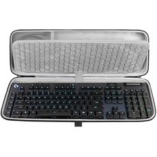 Geekria Tastaturhülle in voller Größe, Hartschalen-Reisetasche für 108 Tasten, Computer-mechanische Gaming-Tastatur, kompatibel mit Logitech G915 kabelloser mechanischer Gaming-Tastatur (grau)
