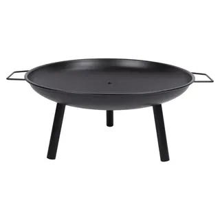 Lone Star Feuerschale Ø60 cm Feuerkorb mit Griffen - Gartenfeuerstelle für Brennholz - Terrassenkamin 3-Bein - Lagerfeuer geeignet - Kohlenstoffstahl