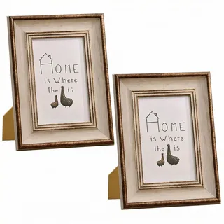SIMDAO 2er Set Vintage Bilderrahmen A4(21X29,7CM), Vintage Fotorahmen für Tisch & Wand, Antike Fotorahmen Deko für Family Freund Hochzeit Weihnachten Thanksgiving Geburtstage(Holzweiß)