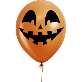 Fiestas Guirca | 10 Kürbis-Gesicht Luftballons (30 cm) - Halloween-Dekoration und Kostümparty - Ideal für Feiern und Themen-Events - Orange und Schwarz